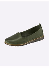 Andrea Conti Damen Slipper, Gr. 40, grün, Glattleder, Leder, sportlich, Schuhe