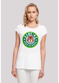 F4NT4STIC Damen T-Shirt "Stranger Things Hawkins Tiger Circle", weiß, casual, Gr. XXXL, Obermaterial: 100% Baumwolle, Shirts, Premium Qualität