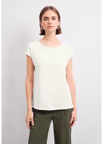 Street One Damen T-Shirt, weiß, casual, Gr. 42, unifarben, Web, 50% Modal, 50% Baumwolle, Shirts, aus elastischem Materialmix