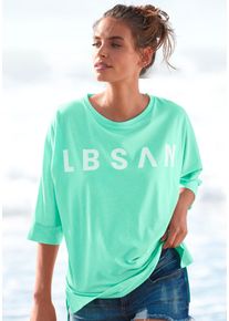 ELBSAND Damen 3/4-Arm-Shirt "Iduna", grün, casual, Gr. XXL, unifarben, Jersey, Obermaterial: 50% Baumwolle, 50% Polyester, Shirts, aus Baumwoll-Mix,