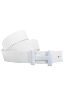 Silbergift Damen Koppelgürtel, weiß, casual,klassisch,feminin,elegant, Gr. 105, unifarben, Rindsleder, Gürtel, mit dekorativer, grafischer Schließe