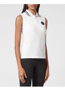 Plein Sport Damen Poloshirt "Statement", weiß, Gr. M, Obermaterial: 100% Baumwolle, Shirts