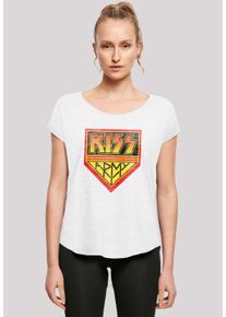 F4NT4STIC Damen T-Shirt "Kiss Rock Band Army Logo", weiß, casual, Gr. XXL, Obermaterial: 100% Baumwolle, Shirts, Premium Qualität, Musik, By Rock Off