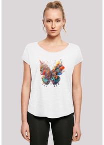 F4NT4STIC Damen T-Shirt "Schmetterling Blumen", weiß, casual, Gr. XL, Obermaterial: 100% Baumwolle, Shirts, Print