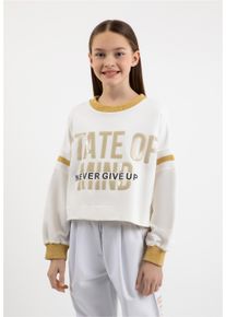 Gulliver Mädchen Sweatshirt, weiß, casual, Gr. 158, bedruckt, 95% Baumwolle, 5% Elasthan, Sweatshirts, mit Frontdruck