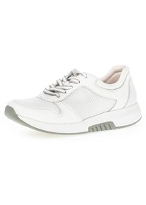 Damen Keilsneaker, Gabor Rollingsoft, Gr. 41, weiß, Textil, Kalbsleder, unifarben, sportlich, Schuhe, mit Label an der Ferse, Freizeitschuh,