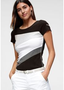 Kangaroos Damen T-Shirt, weiß, casual, Gr. 32, mehrfarbig, Rippware, Obermaterial: 60% Baumwolle, 38% Polyester, 2% Viskose, Shirts, Kurzarm, sehr