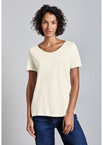Street One Damen T-Shirt "Style Gerda", weiß, casual, Gr. 42, unifarben, Jersey, Obermaterial: 50% Baumwolle, 50% Modal, Shirts