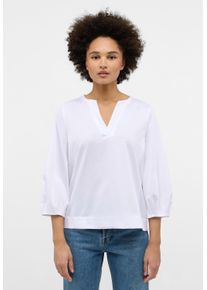 Eterna Damen Longbluse "LOOSE FIT", weiß, klassisch, Gr. 34, 95% Baumwolle, 5% Elasthan, Blusen, EASY IRON (bügelleicht)