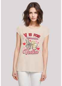 F4NT4STIC Damen T-Shirt "Anti Valentinstag V is for Vodka", weiß, casual, Gr. XXXL, Obermaterial: 100% Baumwolle, Shirts, Premium Qualität