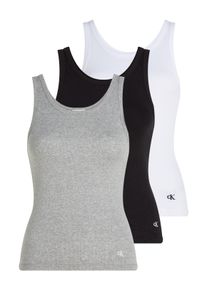 Damen Tanktop "SCOOP NECK COTTON TANK 3PK", Calvin Klein Underwear, Gr. XS, schwarz-weiß, Rippware, Obermaterial: 100% Baumwolle, unifarben, Basic,