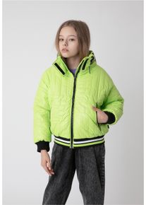 Gulliver Mädchen Outdoorjacke, grün, casual, Gr. 146, kariert, mehrfarbig, 100% Polyester, Jacken, mit Stehkragen und Kapuze