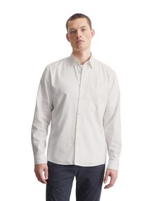 Marc O'Polo MARC O'POLO Herren Langarmhemd "aus Bio-Baumwolle-Lyocell-Mix", weiß, casual, Gr. M, unifarben, Obermaterial: 78% Baumwolle, 22% Lyocell, Hemden