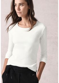 Cecil Damen Langarmshirt "Pia", weiß, casual, Gr. L, unifarben, Jersey, Obermaterial: 100% Baumwolle, Shirts, aus trageangenehmer Baumwollqualität