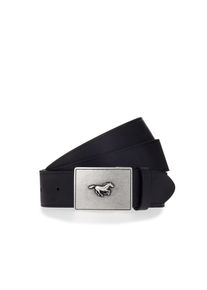 Mustang Damen Koppelgürtel, schwarz, klassisch,casual, Gr. 100, unifarben, Rindsleder, Gürtel, Mit charakteristischer Koppelschließe, im