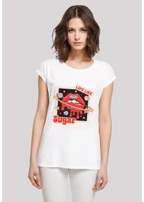 F4NT4STIC Damen T-Shirt "Lips like sugar retro Valentinstag", weiß, casual, Gr. XL, Obermaterial: 100% Baumwolle, Shirts, Premium Qualität