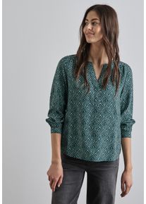Street One Damen Langarmbluse, grün, casual, Gr. 36, bedruckt, Stoff, 100% Viskose, Blusen, aus softer Viskose