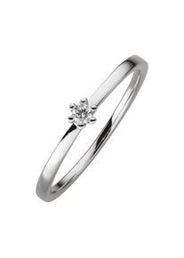 OROLINO Damen Fingerring "Gold 585 mit Brillant 0,05ct.", 052 (16,6), 0,05 ct SI = kleine Einschlüsse, Gold, weiß, Gold, Fingerringe