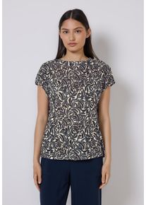 Damen Print-Shirt, weiß, casual, Gr. 44, STREET ONE STUDIO, bedruckt, Stoff, 65% Viskose, 35% Polyester, Shirts, mit Rundhalsausschnitt