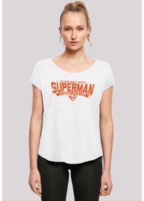 F4NT4STIC Damen T-Shirt "Long Cut T-Shirt DC Comics Superman My Hero", weiß, casual, Gr. XS, Obermaterial: 100% Baumwolle, Shirts, Damen,Premium