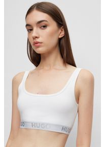 HUGO UNDERWEAR Damen Bralette-BH "BRALETTE SPORTY LOGO", Gr. M, weiß, Jersey, Obermaterial: 93% Baumwolle, 7% Elasthan, unifarben, casual, BHs, mit