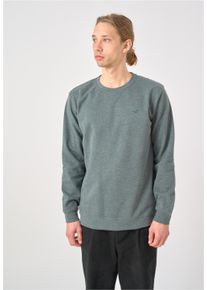 Cleptomanicx Herren Sweatshirt "Ligull", grün, casual, Gr. S, meliert, 100% Baumwolle, Sweatshirts, mit kleiner Möwen-Stickerei