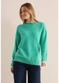 Cecil Damen Strickpullover, grün, casual, Gr. L, unifarben, Web, 37% Baumwolle, 34% Polyacryl, 26% Polyester, 3% Elasthan, Pullover, mit