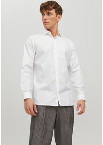 Jack & Jones JACK & JONES Herren Langarmhemd "JPRBLAPARKER SHIRT L/S", weiß, modisch, Gr. XXL, unifarben, Web, Obermaterial: 100% Baumwolle, Hemden, mit Hemdkragen