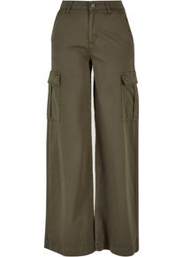 Urban Classics Damen Stoffhose "Urban Classics Damen", grün, Gr. 32, unifarben, 98% Baumwolle, 2% Elasthan, Hosen