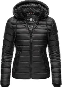 Navahoo Damen Steppjacke "Lulana", schwarz, casual, Gr. L, kontrastfarbene Details, Oberstoff: 100% Nylon, Futter: 100% Polyester, Wattierung: 100%