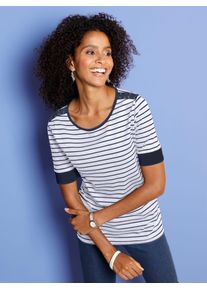 Classic Basics Damen Rundhalsshirt "Shirt", weiß, Gr. 50, gemustert, mehrfarbig, 100% Baumwolle, Shirts
