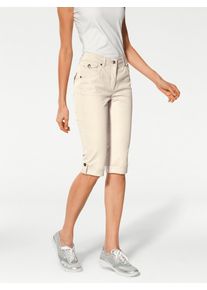 Heine Damen Caprijeans, weiß, Gr. 38, unifarben, 97% Baumwolle, 3% Elasthan, Miedereinsatz:15% Elasthan, 85% Polyamid, Jeans