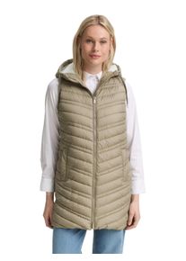 Tom Tailor Damen Steppweste, grün, casual, Gr. M, Strukturmuster, Steppware, Obermaterial: 100% Polyester. Futter: 100% Polyester, Westen, mit Kapuze