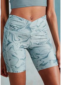 active by Lascana LASCANA ACTIVE Damen Funktionshose, grün, sportlich, Gr. XS, bedruckt, Obermaterial: 85% Polyester, 15% Elasthan, Hosen, Sporthose mit Allover-Print