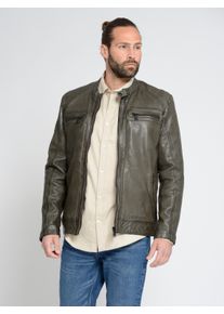 Mustang Herren Lederjacke "31022117", grün, Gr. S, Obermaterial: 100% Lammleder / Futter: 100% Baumwolle / Ärmelfutter: 100% Polyester /