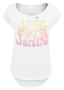 F4NT4STIC Damen T-Shirt "PLUS SIZE Janis Joplin Pastel Logo", weiß, casual, Gr. XXL, Obermaterial: 100% Baumwolle, Shirts, Print
