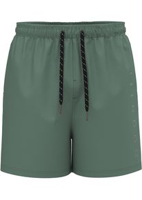 Bugatti Herren Badeshorts "Ramon", grün, sportlich, Gr. XXXL, unifarben, Microfaser, Polyester, Badehosen, Tonal reflektiv Logoprint auf dem linken