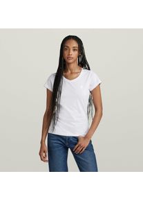 G-Star Raw G-STAR Damen V-Shirt "Eyben", weiß, Gr. L, unifarben, Jersey, Obermaterial: 100% Baumwolle, Shirts