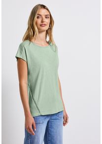 Street One Damen T-Shirt, grün, casual, Gr. 34, unifarben, Web, Stoff, 50% Modal, 50% Baumwolle, Shirts, im soften Baumwoll-Mix