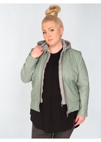 Maze Damen Lederjacke "42021318", grün, Gr. 42, Obermaterial: 100% Lammleder / Futter: 100% Baumwolle / Ärmelfutter: 100% Polyester / Kapuze: 55%