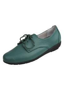 Natural Feet Damen Schnürschuh "Larissa", Gr. 35, grün, Leder, elegant, Schuhe, aus hochwertigem Hirschleder