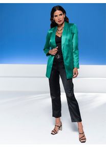 Heine Damen Longblazer "Blazer", grün, Gr. 40, 96% Polyester, 4% Elasthan, Blazer