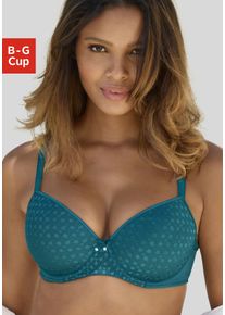 Lascana Damen Schalen-BH, Gr. 85, grün, Spitze, Obermaterial: 86% Polyamid, 14% Elasthan, klassisch, BHs, mit Spitze über nahtlosen Cups, auf