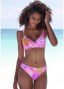 Sunseeker Damen Triangel-Bikini-Top "Butterfly", lila, Gr. 32, bedruckt, Obermaterial: 84% Polyamid, 16% Elasthan. Futter: 92% Polyester, 8%