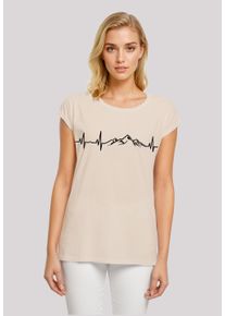 F4NT4STIC Damen T-Shirt "Herzschlag Berge Wandern", weiß, casual, Gr. XXXL, Obermaterial: 100% Baumwolle, Shirts, Premium Qualität