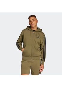 Herren Sweatshirt "M 3S FL FZ HD", grün, sportlich, Gr. XL, adidas Sportswear, Obermaterial: 55% Baumwolle, 36% Polyester, 9% Viskose, Sweatshirts