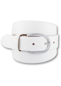 Bernd Götz BERND GÖTZ Damen Ledergürtel, weiß, casual,feminin,klassisch,modisch, Gr. 100, unifarben, genarbt, Leder, Gürtel, mit Designschließe in Hufeisenform