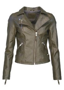 Mustang Damen Lederjacke "31019142", grün, Gr. XL, Obermaterial: 100% Polyurethan / Futter: 100% Baumwolle / Ärmelfutter: 100% Polyester, Jacken