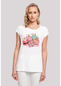 F4NT4STIC Damen T-Shirt "Pink Cute Weihnachten Tree Balls", weiß, casual, Gr. XXXL, Obermaterial: 100% Baumwolle, Shirts, Premium Qualität,