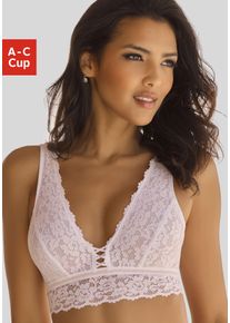 Vivance Damen Bralette-BH, Gr. 80, weiß, Spitze, Obermaterial: 86% Polyamid, 14% Elasthan, feminin, BHs, ohne Bügel, rundherum aus floraler Spitze,